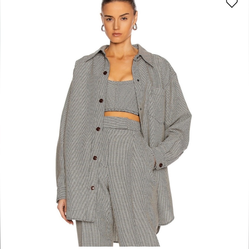 Alexander Wang Oversized Houndstooth Wool-Blend Shirt Jacket